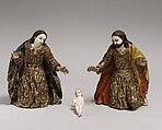 Mary (from a nativity), Wood, polychromed and gilded; ivory touched up with polychromy (face and shoulders), Ecuadorian and Philippine