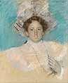 Adaline Havemeyer in a White Hat, Mary Cassatt (American, Pittsburgh, Pennsylvania 1844–1926 Le Mesnil-Théribus, Oise), Pastel on wove paper, mounted on canvas, American