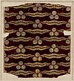 Fragmentary Silk Velvet with Repeating Tiger-stripe and 'Chintamani' Design, Silk, metal wrapped thread; cut and voided velvet (çatma), brocaded
