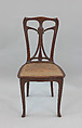 Side chair, Edward Colonna (German, Mulheim an der Ruhr 1862–1948 Nice), Palisander, damask upholstery